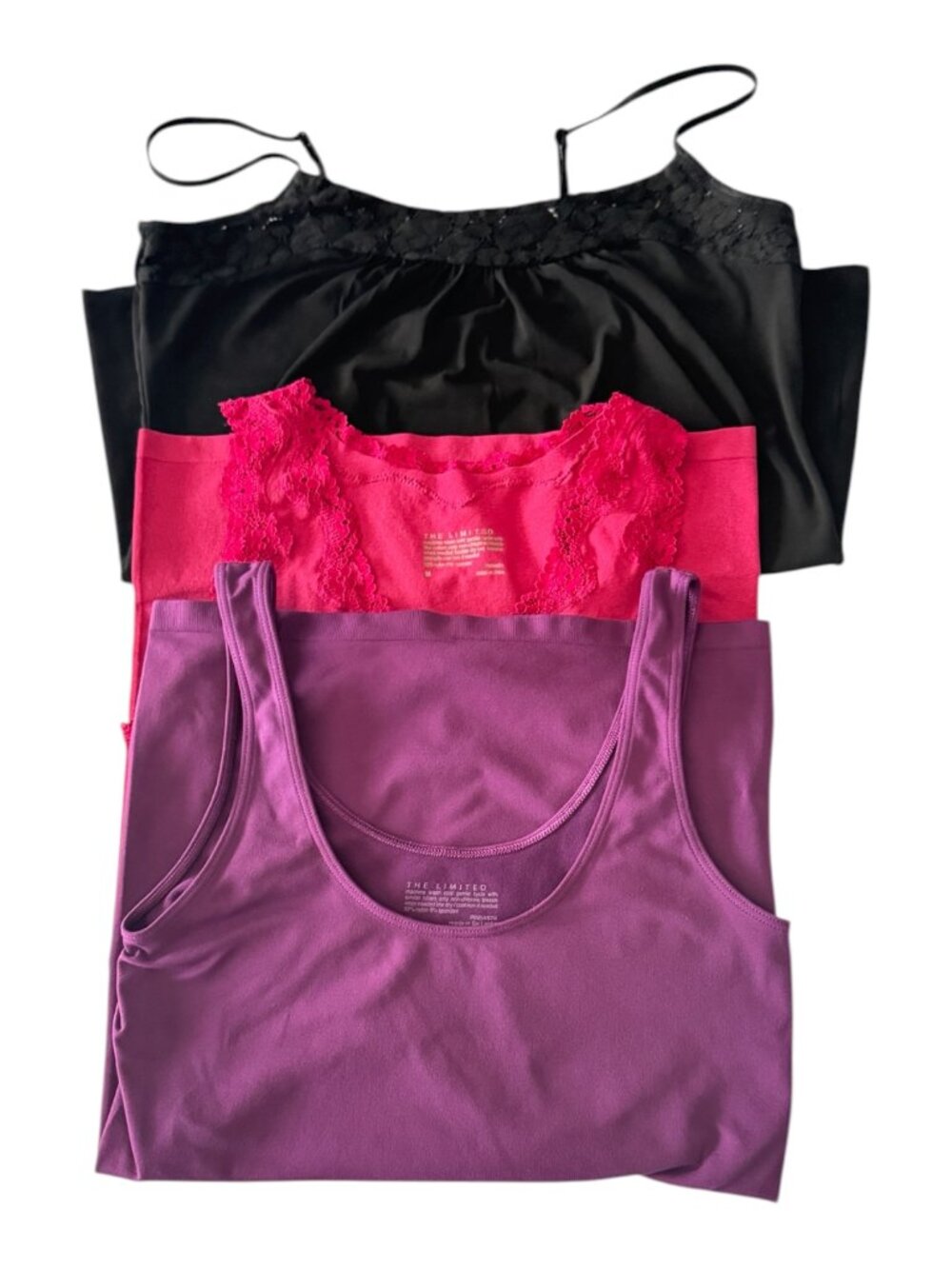 Cami Bundle - 3 Camisoles (Plum, Raspberry, Black)